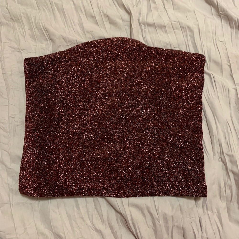 pink sparkly tube top